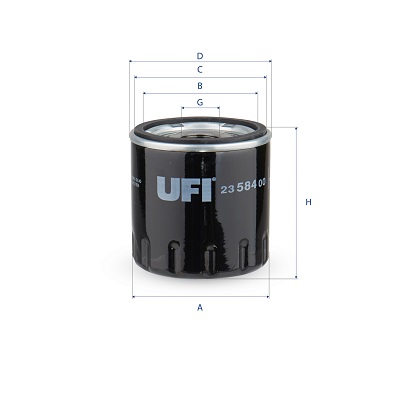 UFI Oliefilter 2358400 Påskruet 79mm M 22 X 1,5 for FORD CITROËN LAND ROVER