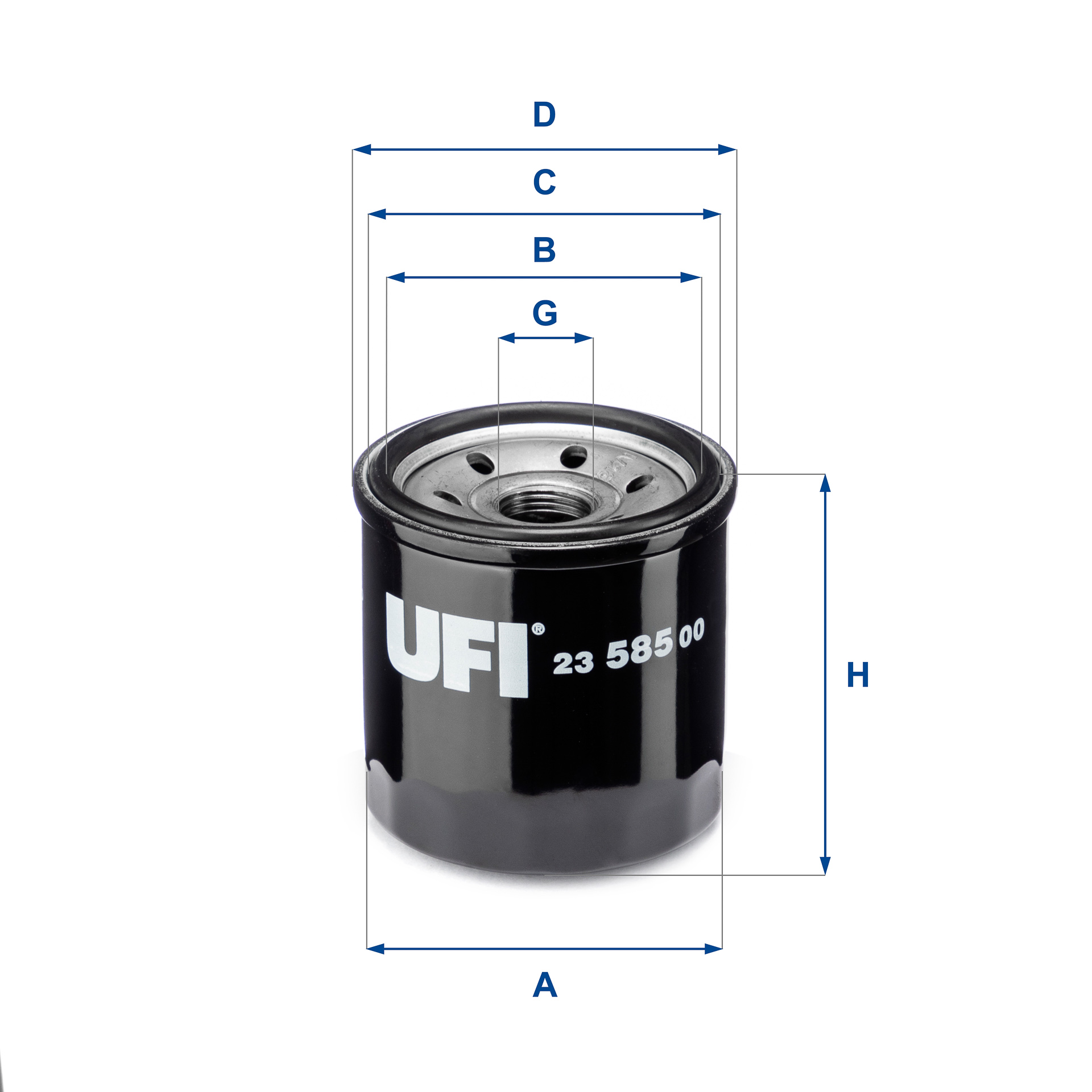 UFI Oliefilter 2358500 Påskruet 75mm M 18 X 1,5 for GENERAL MOTORS