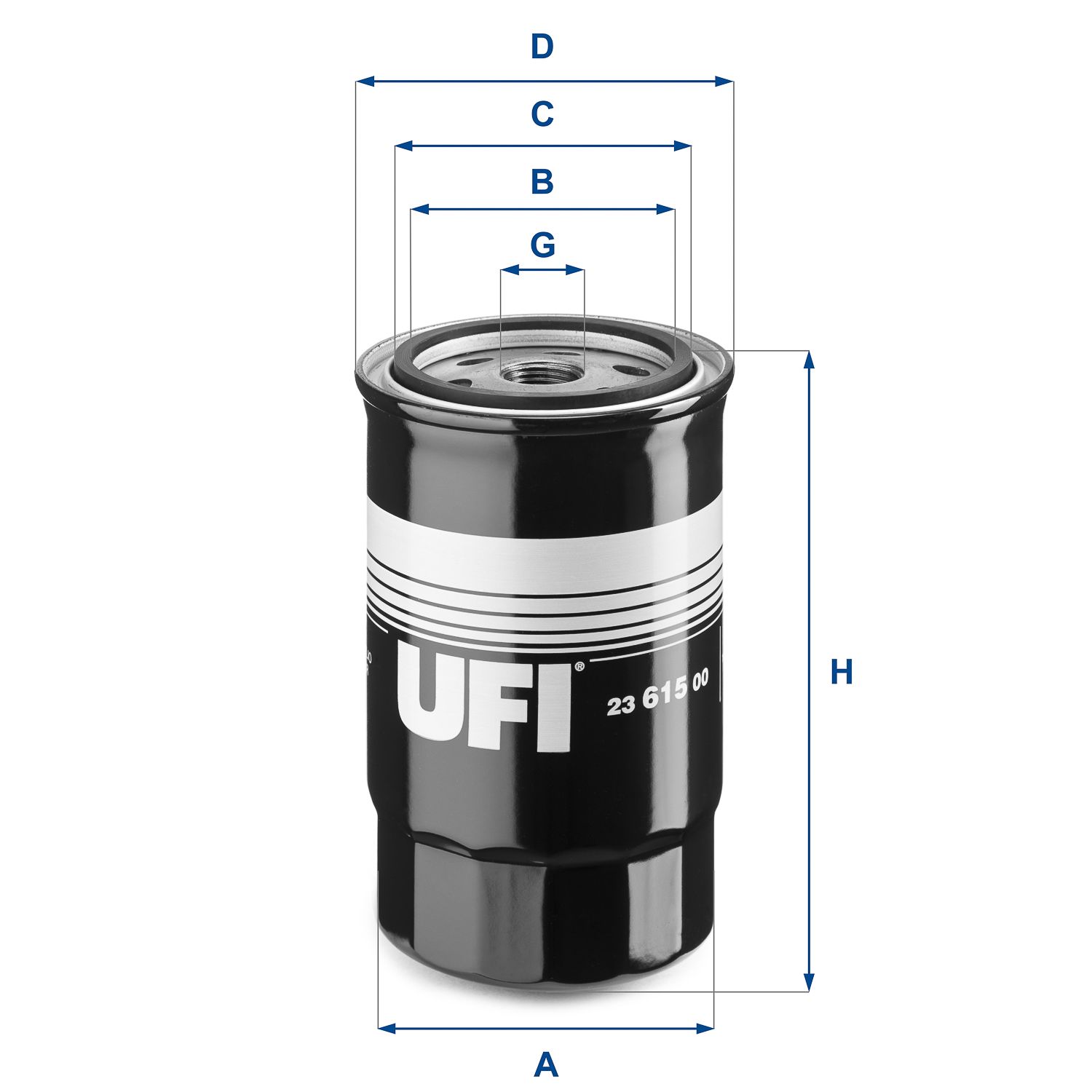 UFI Oliefilter 2361500 Påskruet 146mm 3/4-16 UNF for HYUNDAI