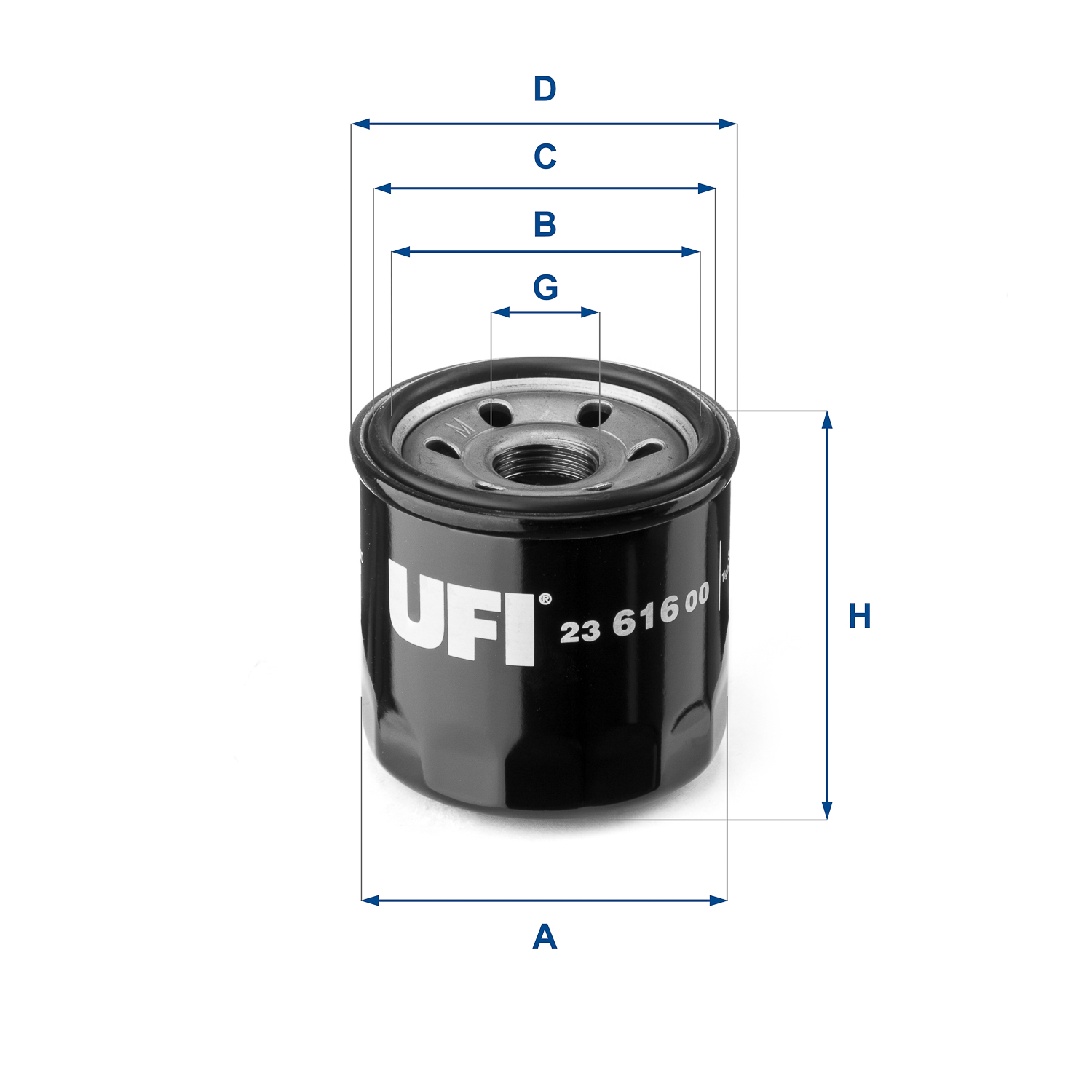 UFI Oliefilter 2361600 Påskruet 65mm M 20 X 1,5 for GENERAL MOTORS MAZDA
