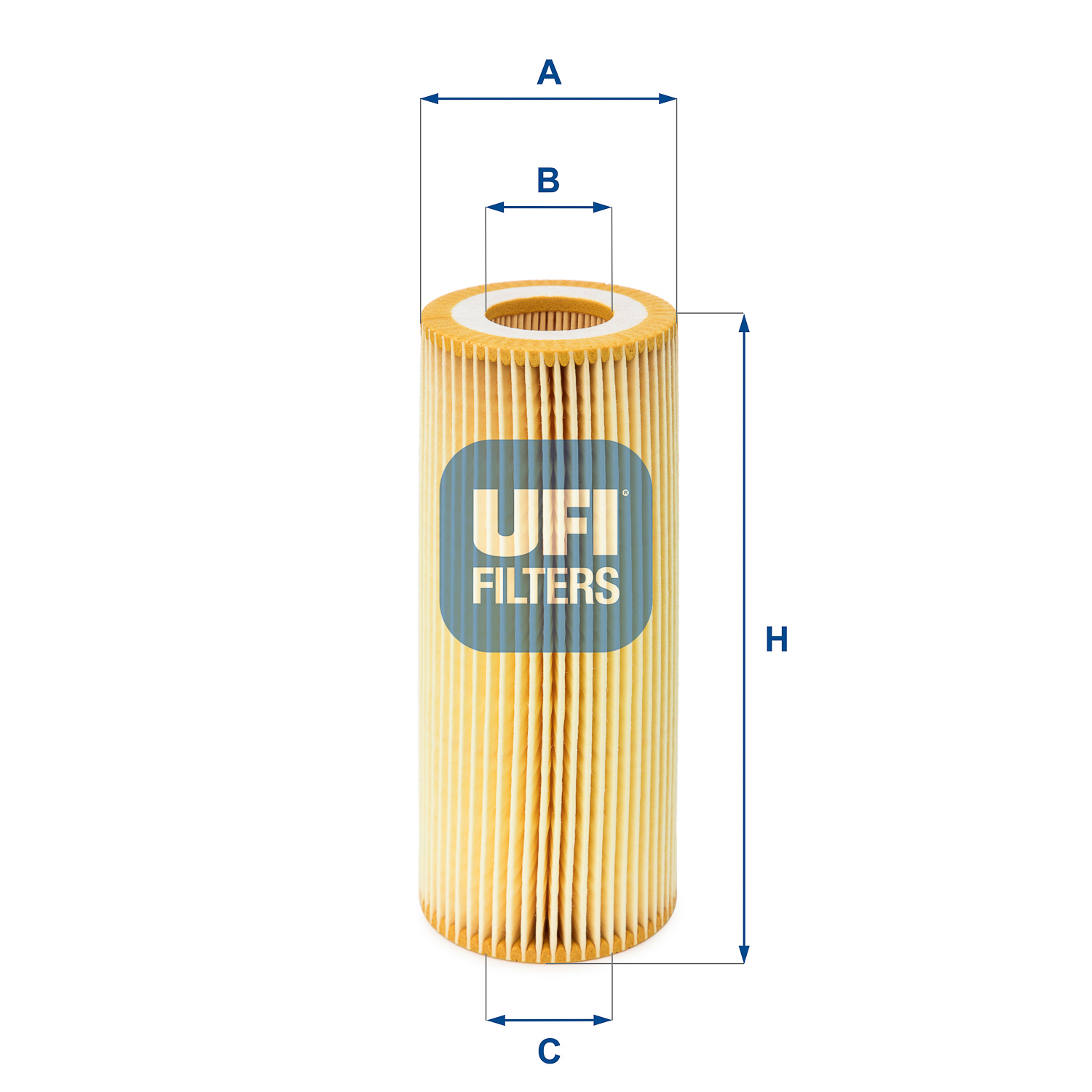 UFI Oliefilter 2502100 Filterindsats height_mm_209|Højde [mm]|155 outer_diameter_mm_497|Yderdiameter [mm]|64 inner_diameter_1_mm_995|Inder diameter 1
