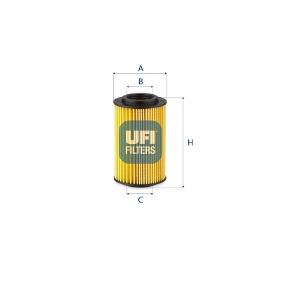 UFI Oliefilter 2505400 Filterindsats height_mm_209|Højde [mm]|115 outer_diameter_mm_497|Yderdiameter [mm]|64 inner_diameter_1_mm_995|Inder diameter 1