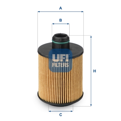 UFI Oliefilter 2506100 Filterindsats height_mm_209|Højde [mm]|105 outer_diameter_mm_497|Yderdiameter [mm]|64 inner_diameter_1_mm_995|Inder diameter 1