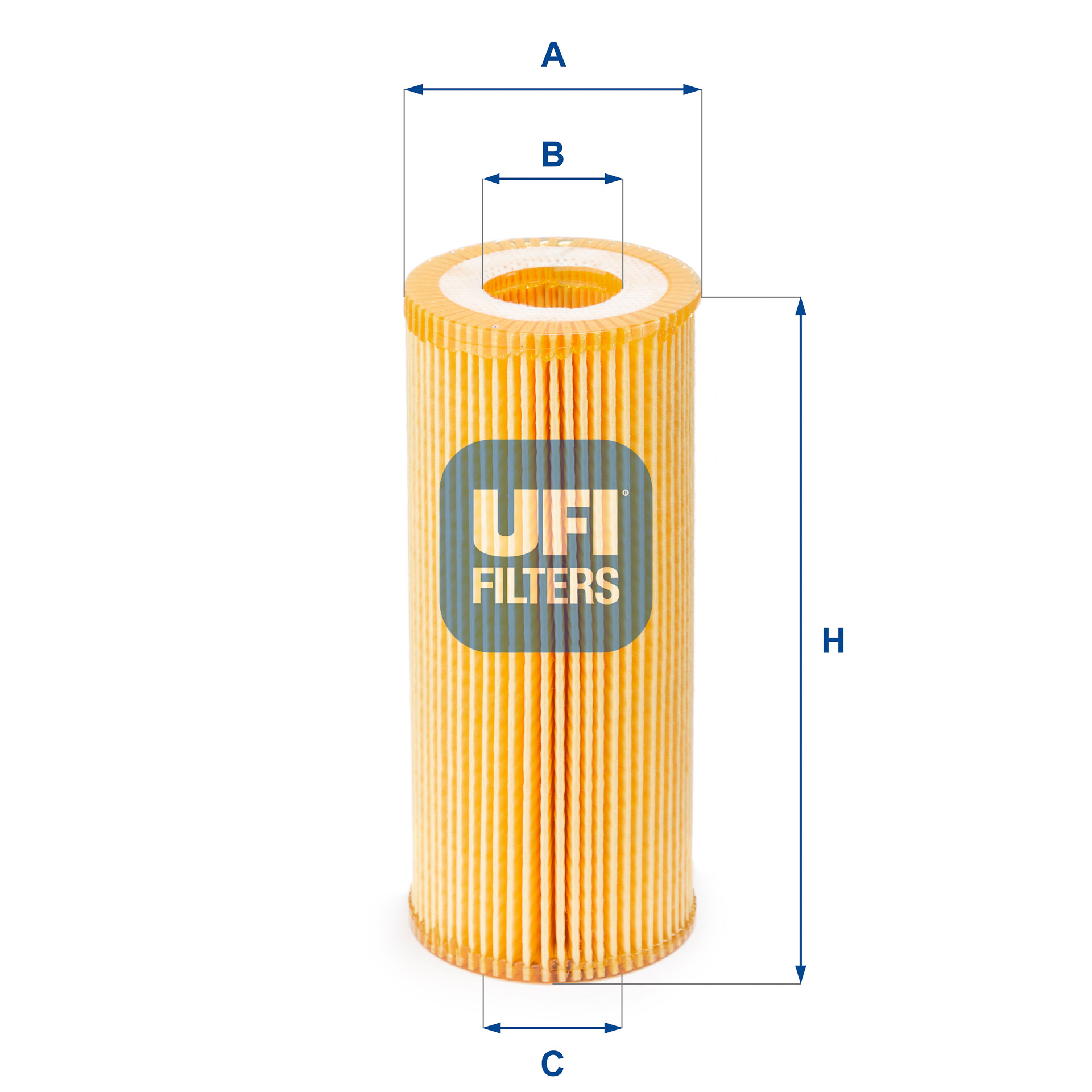 UFI Oliefilter 2506500 Filterindsats height_mm_209|Højde [mm]|155 outer_diameter_mm_497|Yderdiameter [mm]|64 inner_diameter_1_mm_995|Inder diameter 1