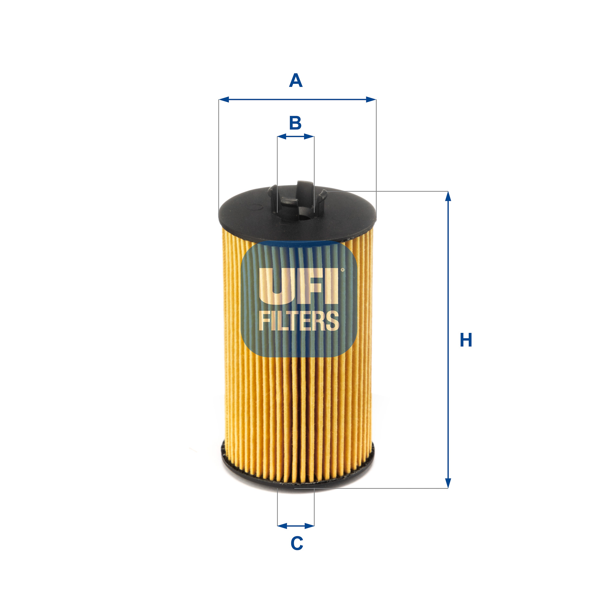 UFI Oliefilter 2506400 Filterindsats height_mm_209|Højde [mm]|106 outer_diameter_mm_497|Yderdiameter [mm]|57 inner_diameter_1_mm_995|Inder diameter 1