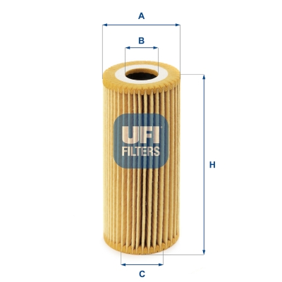 UFI Oliefilter 2506700 Filterindsats height_mm_209|Højde [mm]|116 outer_diameter_mm_497|Yderdiameter [mm]|53 inner_diameter_1_mm_995|Inder diameter 1