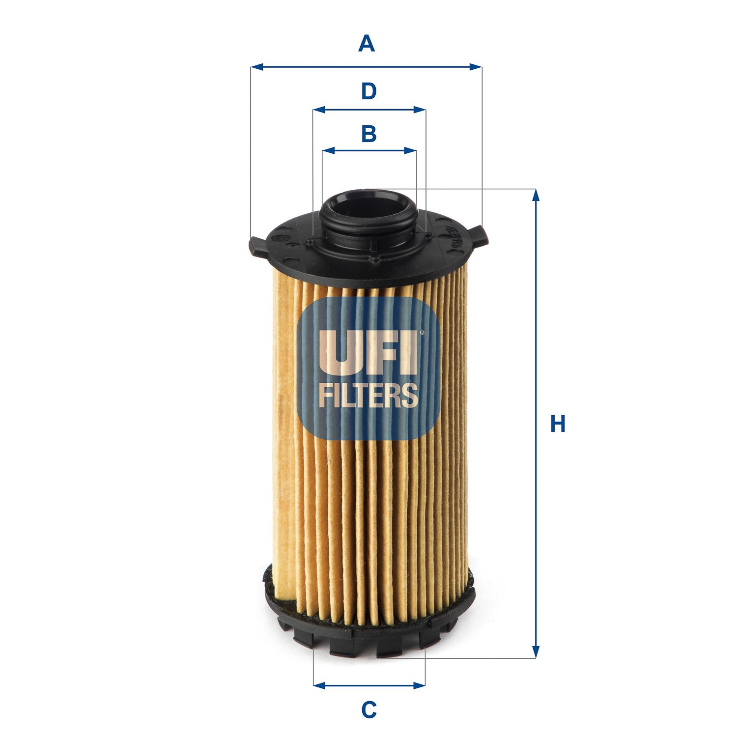 UFI Oliefilter 2514900 Filterindsats height_mm_209|Højde [mm]|134 outer_diameter_mm_497|Yderdiameter [mm]|61 inner_diameter_1_mm_995|Inder diameter 1