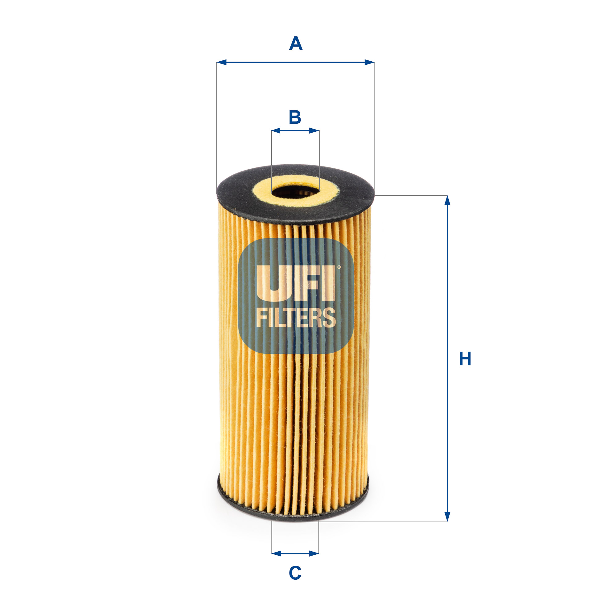 UFI Oliefilter 2516600 Filterindsats height_mm_209|Højde [mm]|131 outer_diameter_mm_497|Yderdiameter [mm]|64 inner_diameter_1_mm_995|Inder diameter 1