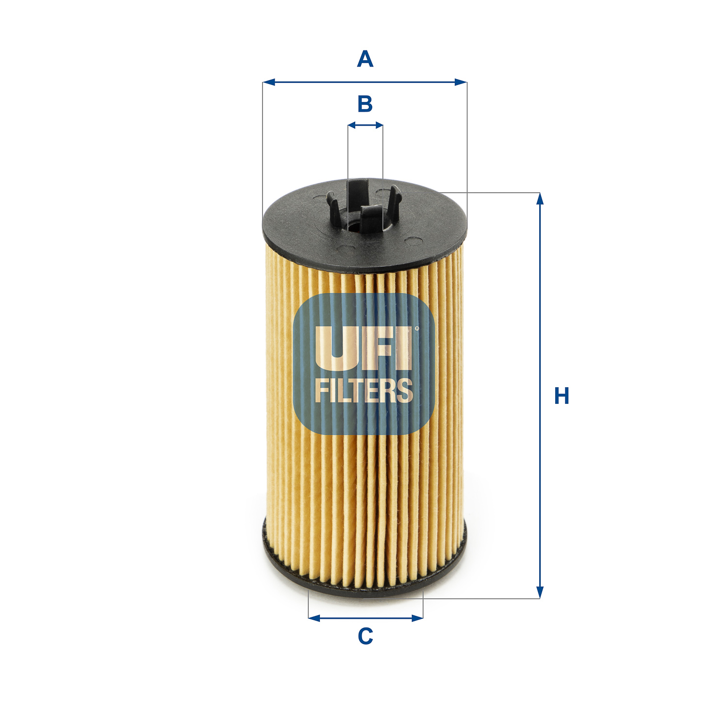 UFI Oliefilter 2519900 Filterindsats height_mm_209|Højde [mm]|106 outer_diameter_mm_497|Yderdiameter [mm]|57 inner_diameter_1_mm_995|Inder diameter 1