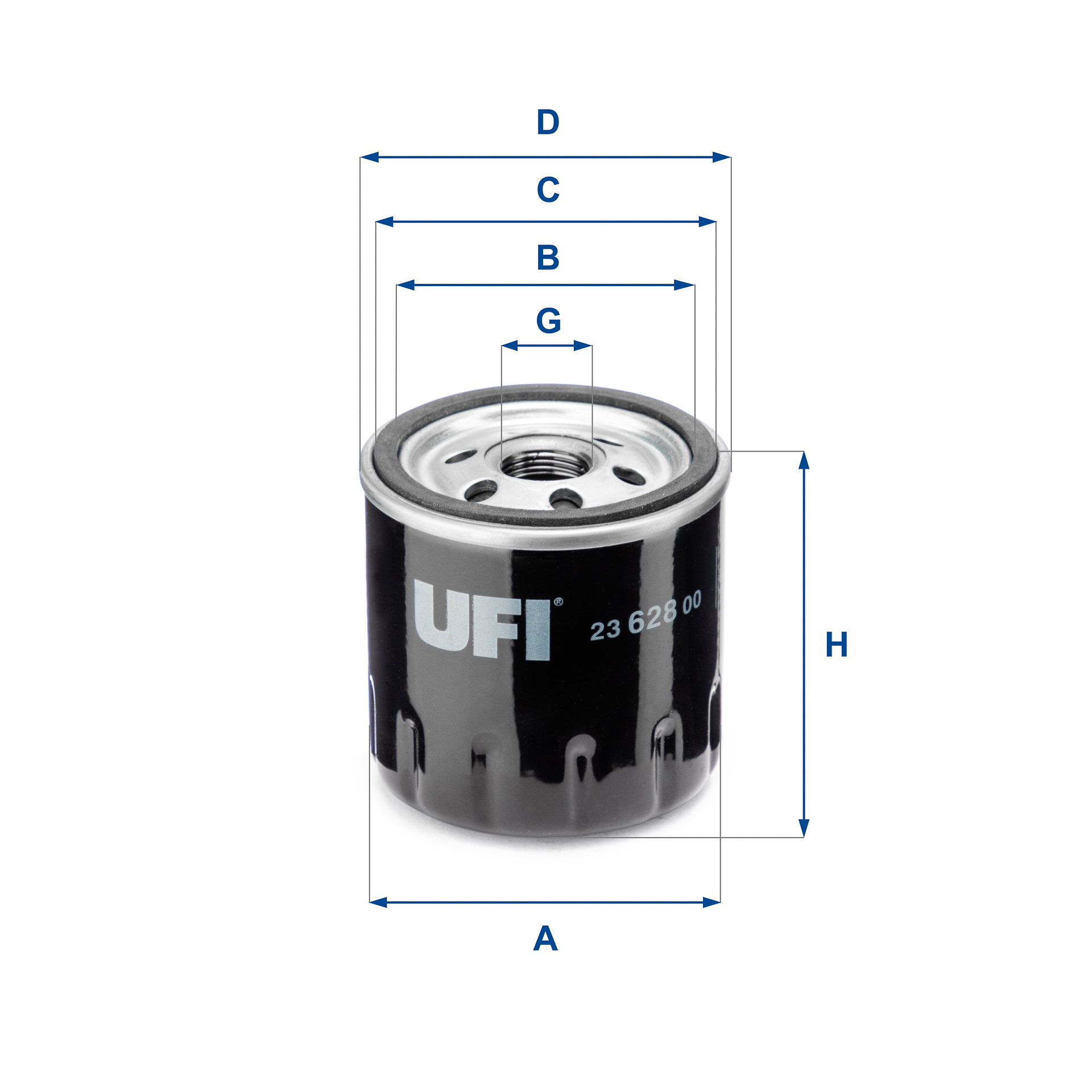 UFI Oliefilter 2362800 Påskruet 79mm M 20 X 1,5 for NISSAN RENAULT MERCEDES-BENZ