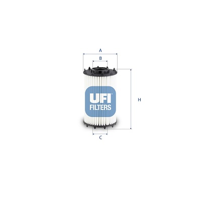 UFI Oliefilter 2525900 Filterindsats height_mm_209|Højde [mm]|117 outer_diameter_mm_497|Yderdiameter [mm]|63 outer_diameter_1_mm_978|Yderdiameter 1 [m