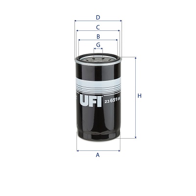 UFI Oliefilter 2365100 Påskruet 160mm for OPEL GENERAL MOTORS ISUZU AMC