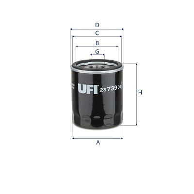 UFI Oliefilter 2373900 Påskruet 100mm for FORD