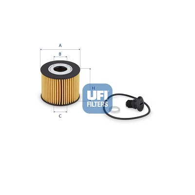 UFI Oliefilter 2526800 Filterindsats height_mm_209|Højde [mm]|62 outer_diameter_mm_497|Yderdiameter [mm]|70 inner_diameter_1_mm_995|Inder diameter 1 [