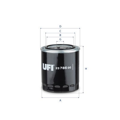 UFI Oliefilter 2378600 Påskruet 102mm M20X1,5-6H for SUBARU