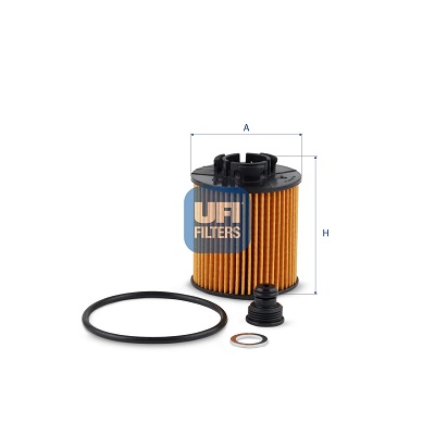 UFI Oliefilter 2526100 Filterindsats height_mm_209|Højde [mm]|84 outer_diameter_mm_497|Yderdiameter [mm]|64 84mm for KIA