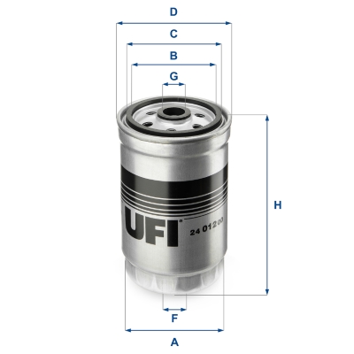 UFI Brændstof-filter 2401200 Filterindsats thread_size_1_991|Gevindmål 1|M 16 X 1,5 thread_size_2_992|Gevindmål 2|M 10 1,5 height_mm_209|Højde [mm]|14