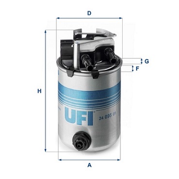 UFI Brændstof-filter 2409501 Filterindsats height_mm_209|Højde [mm]|157 thread_size_289|Gevindmål|M10 outer_diameter_mm_497|Yderdiameter [mm]|93 outer