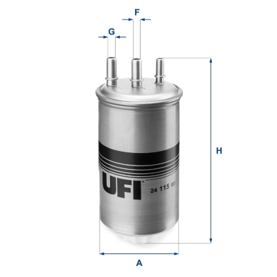 UFI Brændstof-filter 2411500 Filterindsats inlet__mm_916|Indgangs-Ø [mm]|10 outlet__mm_917|Udgangs-Ø [mm]|10 height_mm_209|Højde [mm]|207 outer_diamet