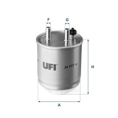 UFI Brændstof-filter 2411700 Filterindsats height_mm_209|Højde [mm]|158 thread_size_289|Gevindmål|M10 outer_diameter_mm_497|Yderdiameter [mm]|90 158mm