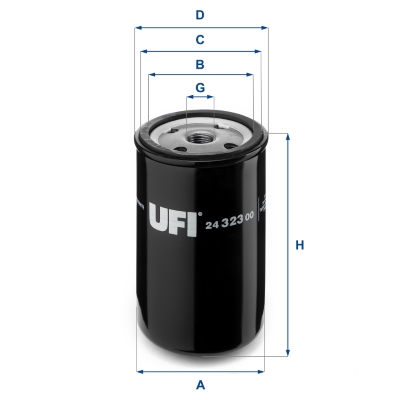 UFI Brændstof-filter 2432300 Filterindsats thread_size_1_991|Gevindmål 1|M 16 X 1,5 height_mm_209|Højde [mm]|123 inner_diameter_mm_496|Indvendig diame