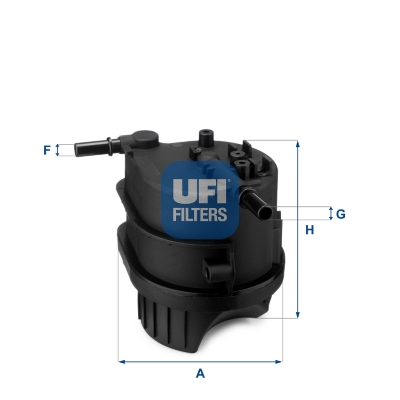 UFI Brændstof-filter 2434300 Filterindsats inlet__mm_916|Indgangs-Ø [mm]|10 outlet__mm_917|Udgangs-Ø [mm]|10 height_mm_209|Højde [mm]|134 outer_diamet