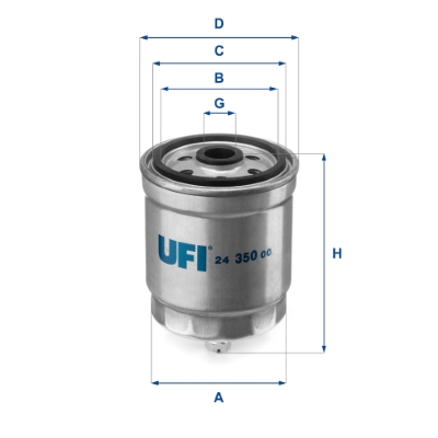 UFI Brændstof-filter 2435000 Filterindsats thread_size_1_991|Gevindmål 1|M 16 X 1,5 height_mm_209|Højde [mm]|116 inner_diameter_mm_496|Indvendig diame