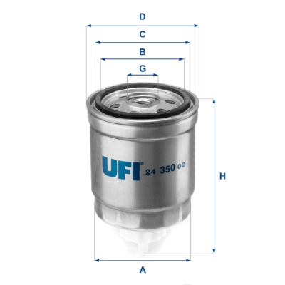 UFI Brændstof-filter 2435002 Filterindsats thread_size_1_991|Gevindmål 1|M 16 X 1,5 height_mm_209|Højde [mm]|116 inner_diameter_mm_496|Indvendig diame