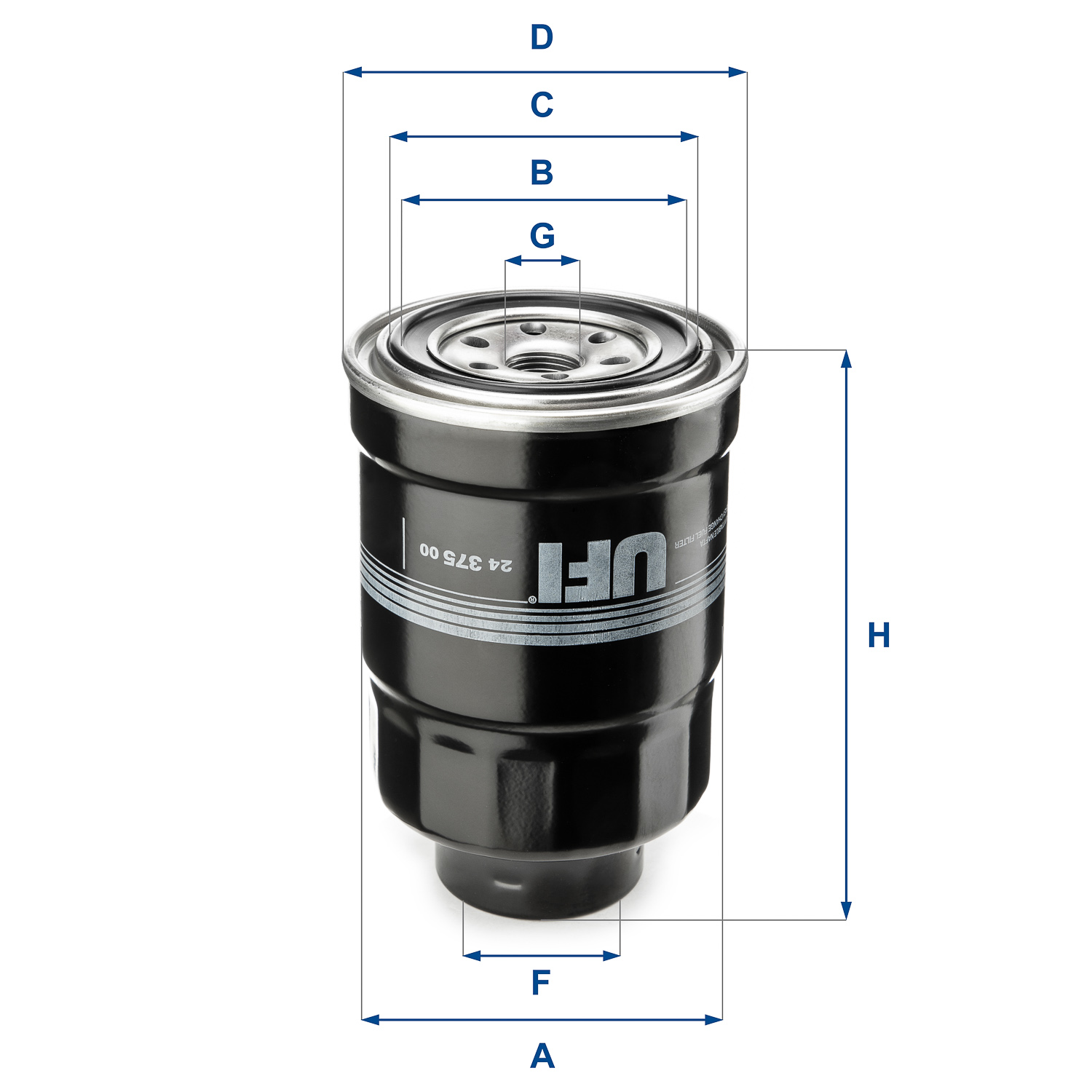 UFI Brændstof-filter 2437500 Filterindsats thread_size_1_991|Gevindmål 1|3/4-16 UNF thread_size_2_992|Gevindmål 2|M 36 X 1,5 height_mm_209|Højde [mm]|