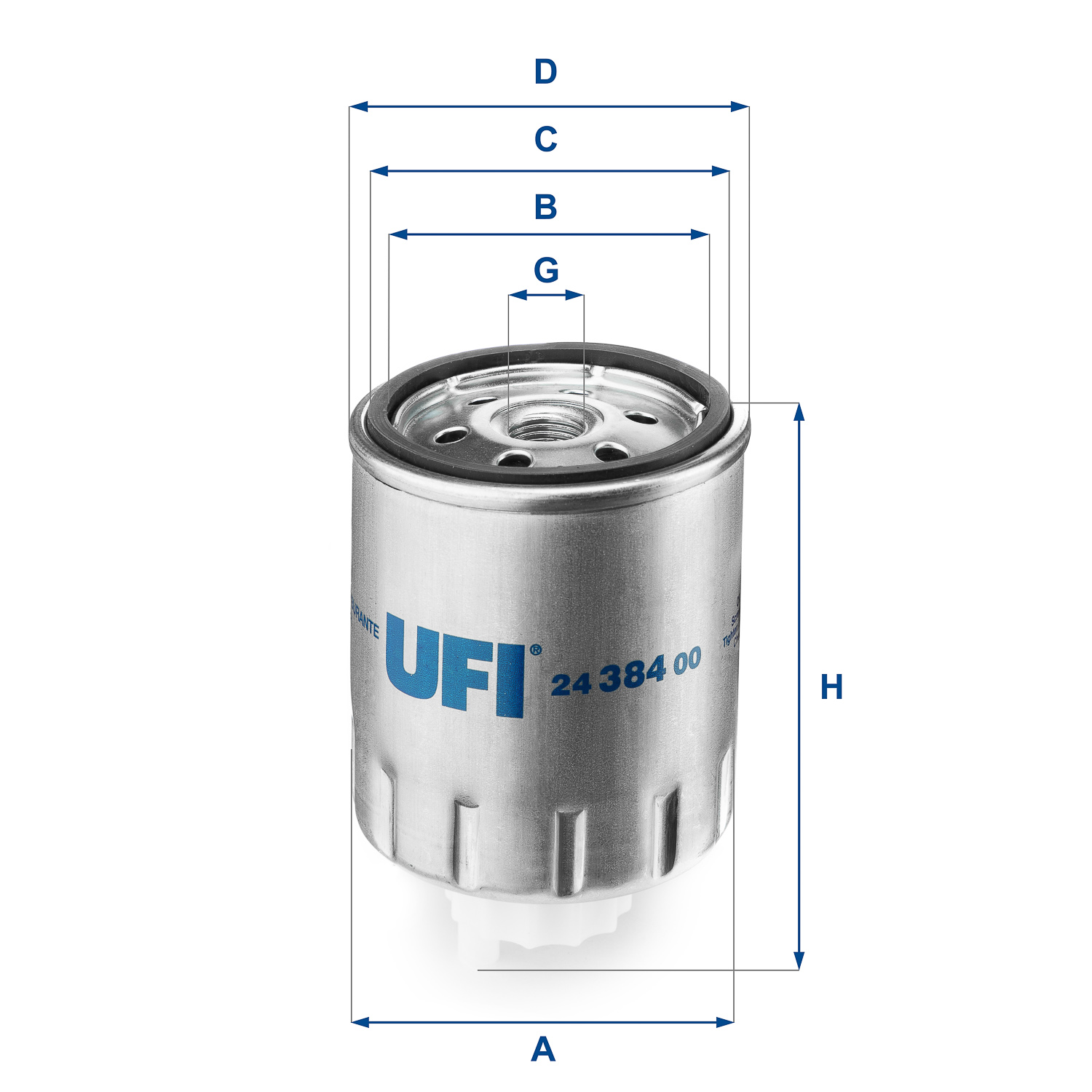 UFI Brændstof-filter 2438400 Filterindsats thread_size_1_991|Gevindmål 1|M 16 X 1,5 height_mm_209|Højde [mm]|109 inner_diameter_mm_496|Indvendig diame
