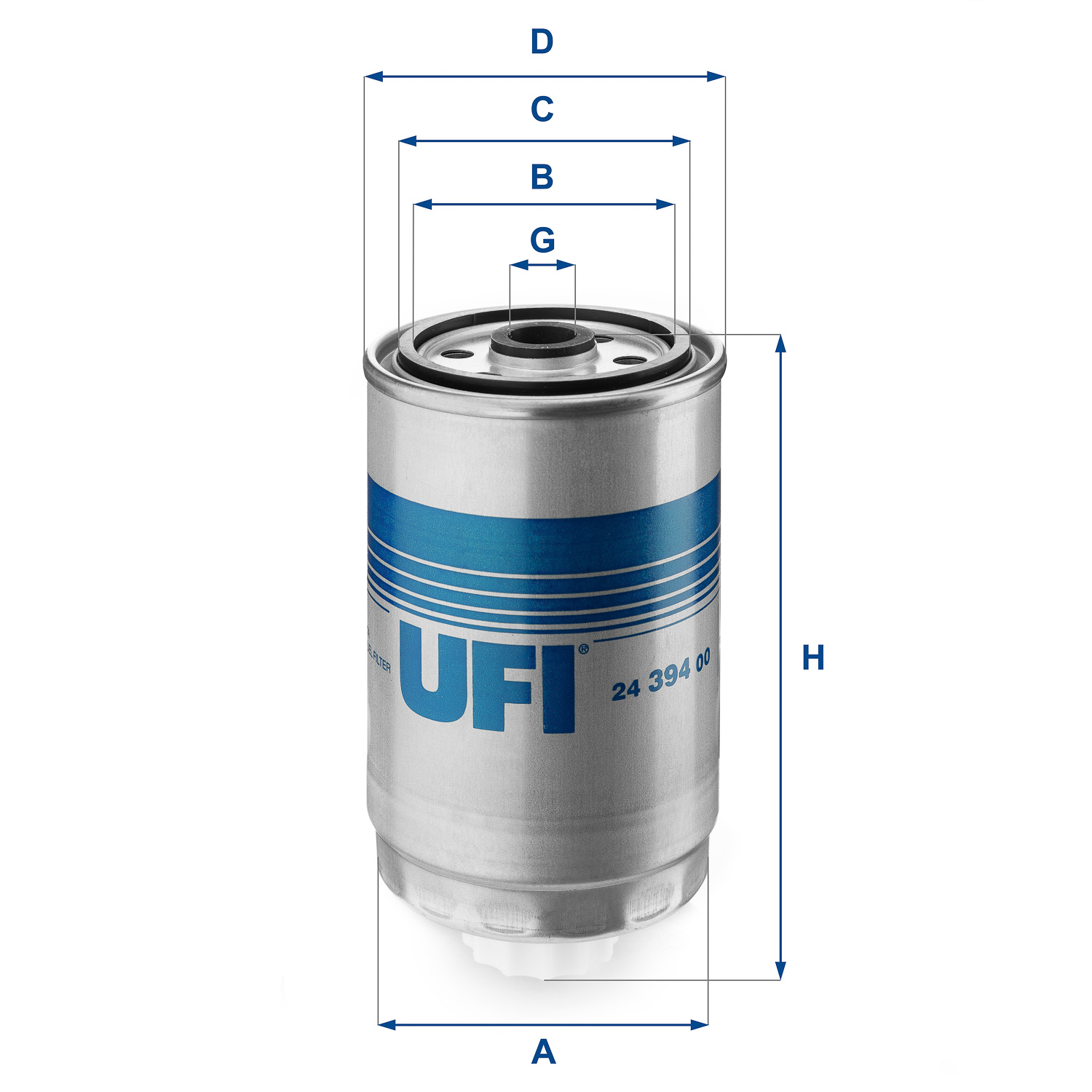 UFI Brændstof-filter 2439400 Filterindsats thread_size_1_991|Gevindmål 1|M 16 X 1,5 height_mm_209|Højde [mm]|157 inner_diameter_mm_496|Indvendig diame