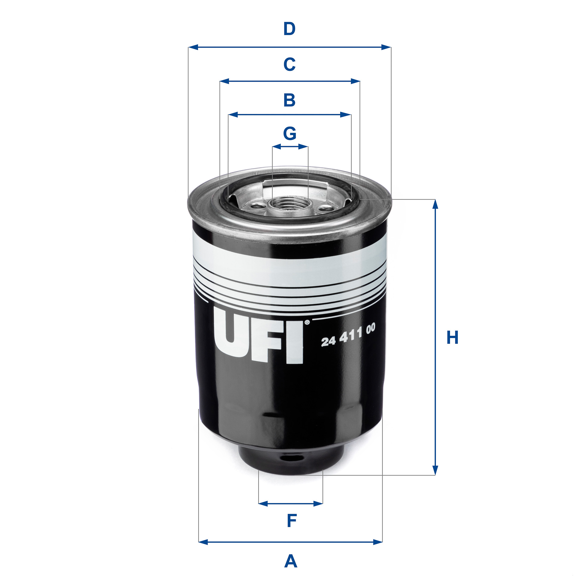 UFI Brændstof-filter 2441100 Filterindsats thread_size_1_991|Gevindmål 1|3/4-16 UNF thread_size_2_992|Gevindmål 2|M 36 X 1,5 height_mm_209|Højde [mm]|