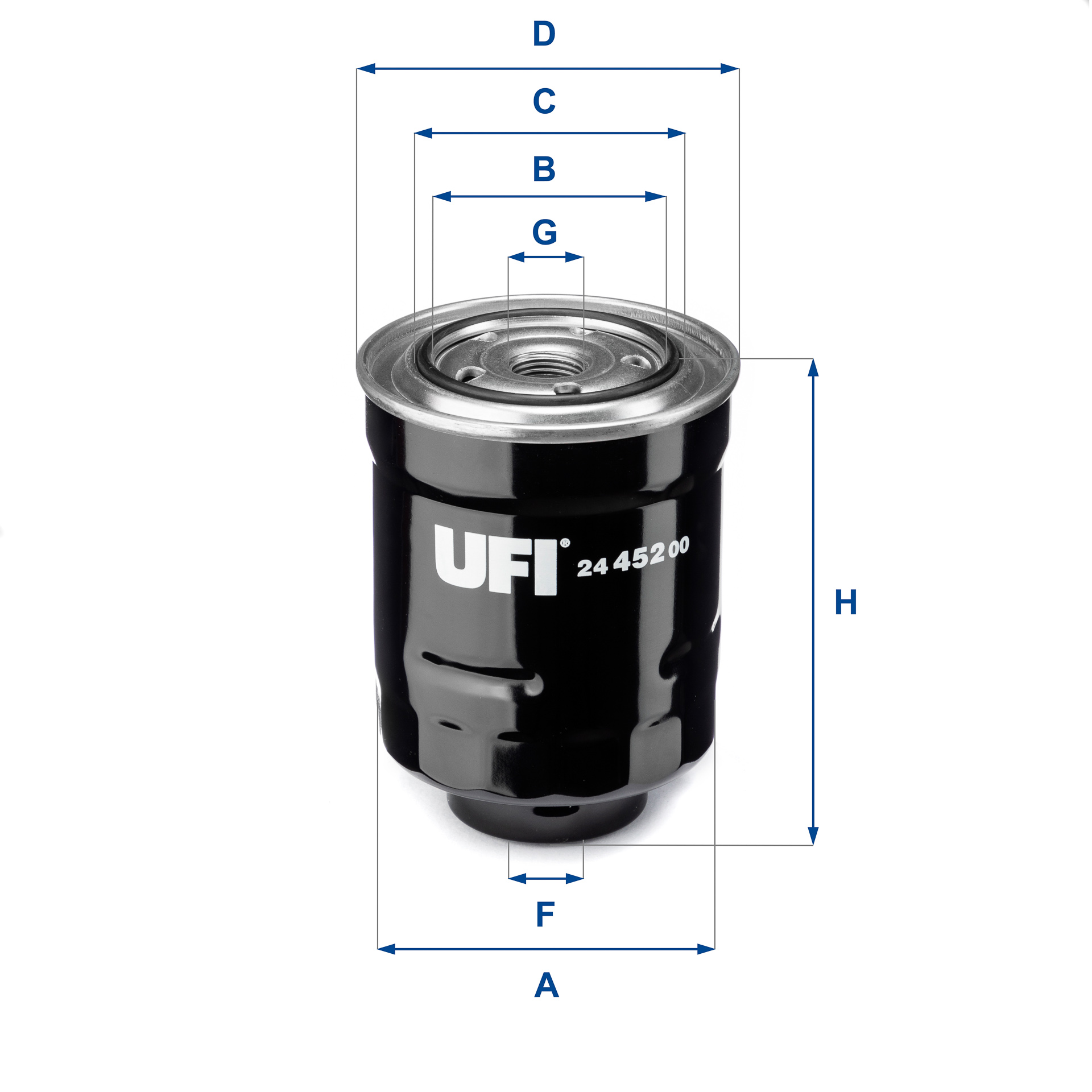 UFI Brændstof-filter 2445200 Filterindsats thread_size_1_991|Gevindmål 1|3/4-16 UNF thread_size_2_992|Gevindmål 2|M 36 X1,5 height_mm_209|Højde [mm]|1
