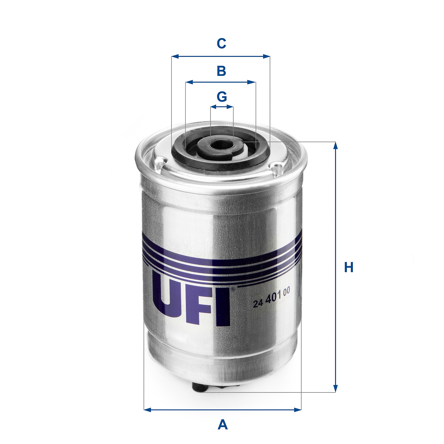 UFI Brændstof-filter 2440100 Filterindsats height_mm_209|Højde [mm]|138 thread_size_289|Gevindmål|M12 inner_diameter_mm_496|Indvendig diameter [mm]|37