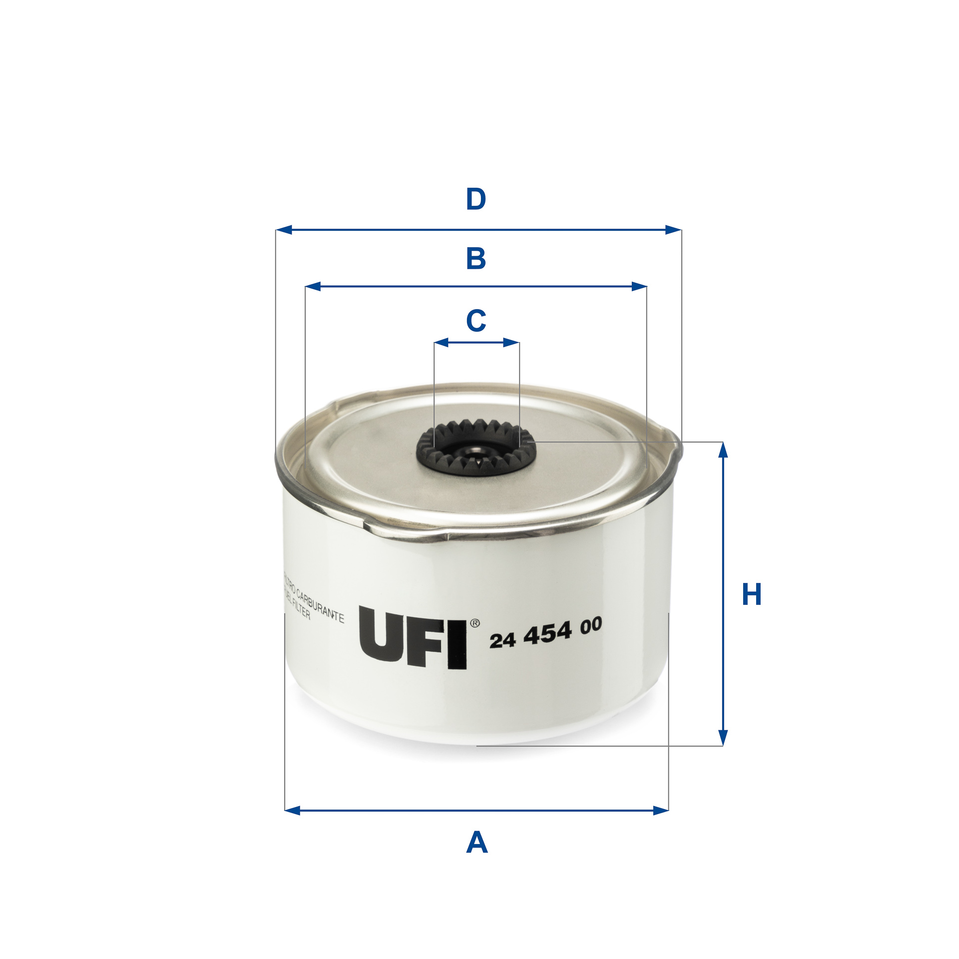 UFI Brændstof-filter 2445400 Filterindsats height_mm_209|Højde [mm]|92 inner_diameter_mm_496|Indvendig diameter [mm]|21 outer_diameter_mm_497|Yderdiam