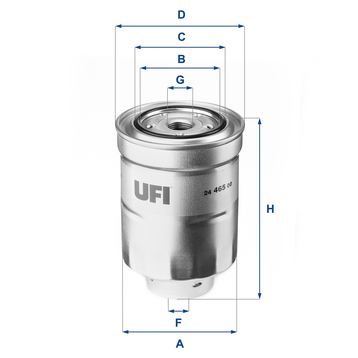 UFI Brændstof-filter 2446500 Filterindsats thread_size_1_991|Gevindmål 1|3/4-16 UNF thread_size_2_992|Gevindmål 2|M 36 X 1,5 height_mm_209|Højde [mm]|
