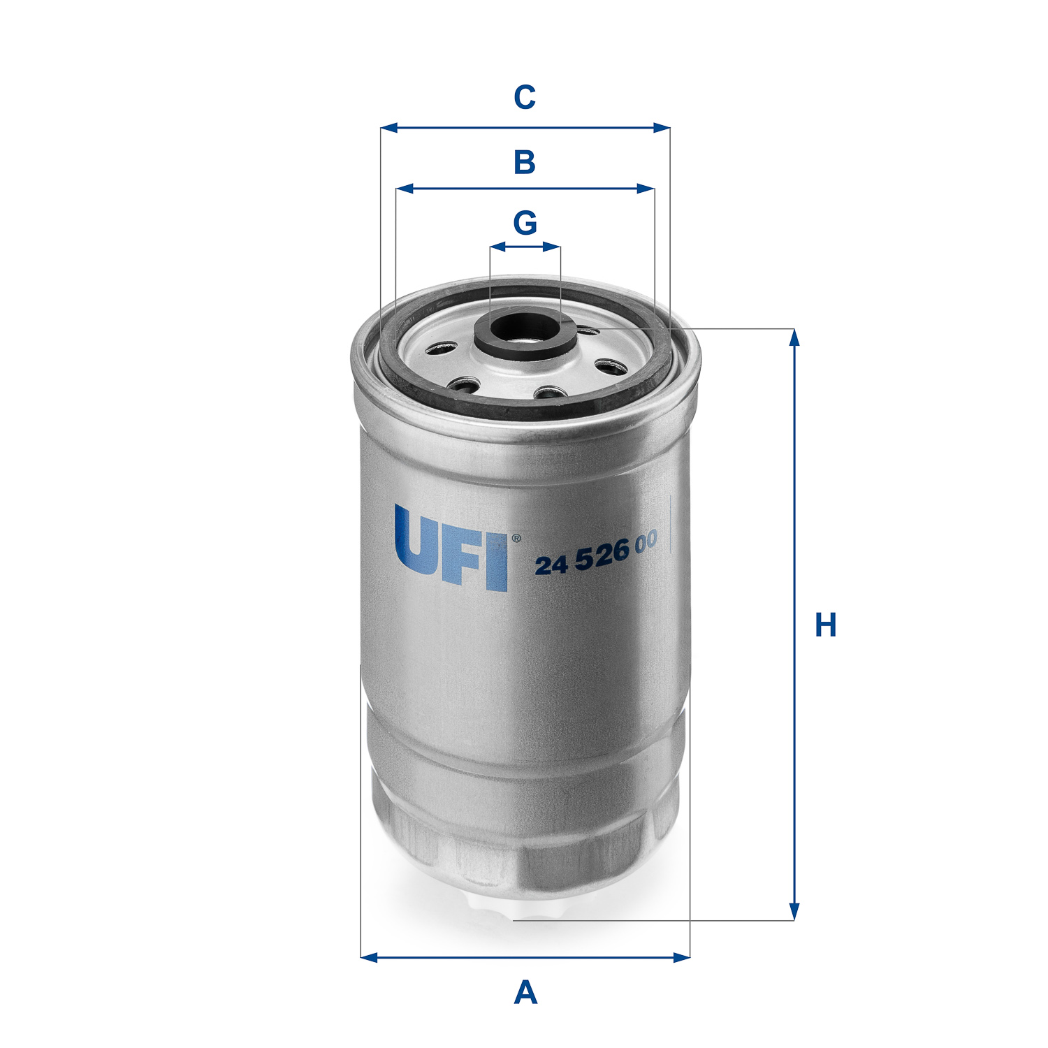 UFI Brændstof-filter 2452600 Filterindsats thread_size_1_991|Gevindmål 1|M 16 X 1,5 height_mm_209|Højde [mm]|139 inner_diameter_mm_496|Indvendig diame