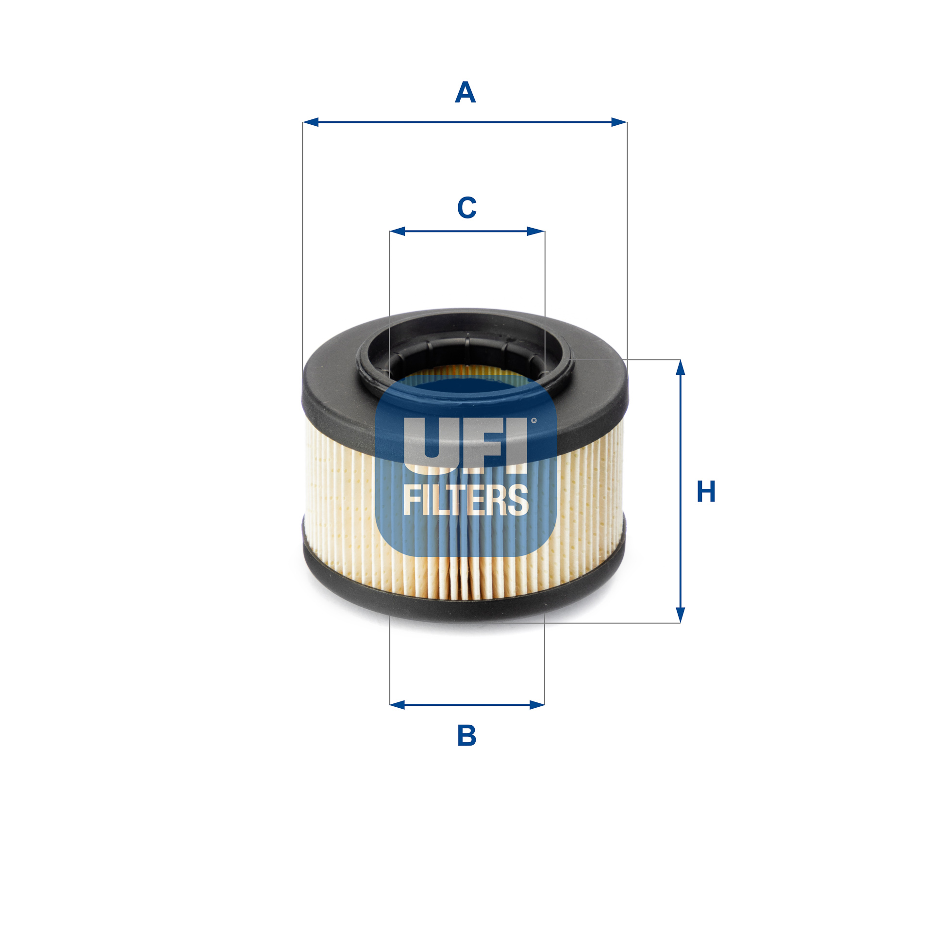 UFI Brændstof-filter 2601300 Filterindsats height_mm_209|Højde [mm]|74 outer_diameter_mm_497|Yderdiameter [mm]|94 inner_diameter_1_mm_995|Inder diamet