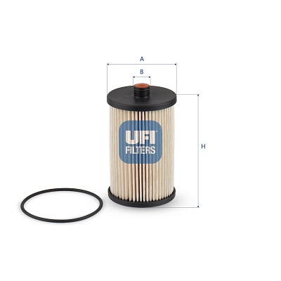 UFI Brændstof-filter 2601200 Filterindsats height_mm_209|Højde [mm]|119 outer_diameter_mm_497|Yderdiameter [mm]|72 inner_diameter_1_mm_995|Inder diame