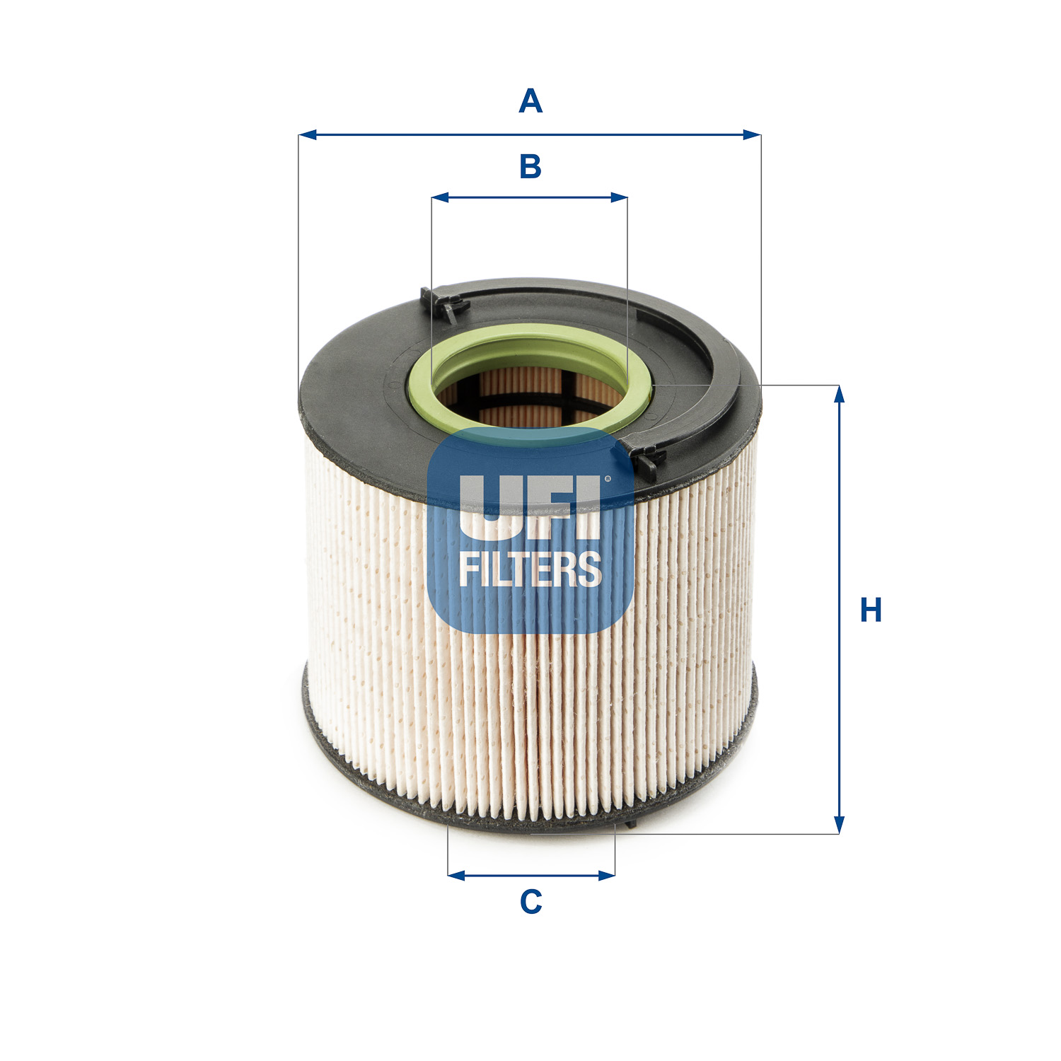 UFI Brændstof-filter 2601500 Filterindsats height_mm_209|Højde [mm]|85 outer_diameter_mm_497|Yderdiameter [mm]|102 inner_diameter_1_mm_995|Inder diame