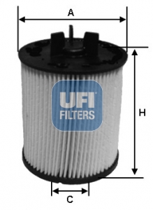 UFI Brændstof-filter 2602300 Filterindsats height_mm_209|Højde [mm]|98 outer_diameter_mm_497|Yderdiameter [mm]|75 inner_diameter_2_mm_996|Indvendig di