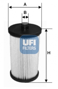 UFI Brændstof-filter 2605700 Filterindsats height_mm_209|Højde [mm]|97 outer_diameter_mm_497|Yderdiameter [mm]|71 inner_diameter_1_mm_995|Inder diamet