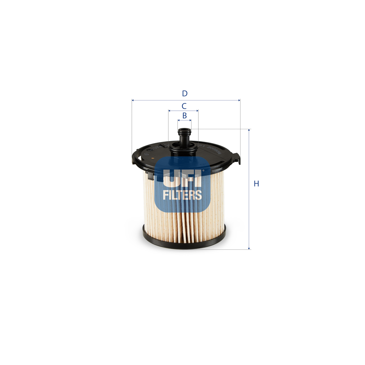UFI Brændstof-filter 2607400 Filterindsats height_mm_209|Højde [mm]|134 outer_diameter_mm_497|Yderdiameter [mm]|124 inner_diameter_1_mm_995|Inder diam