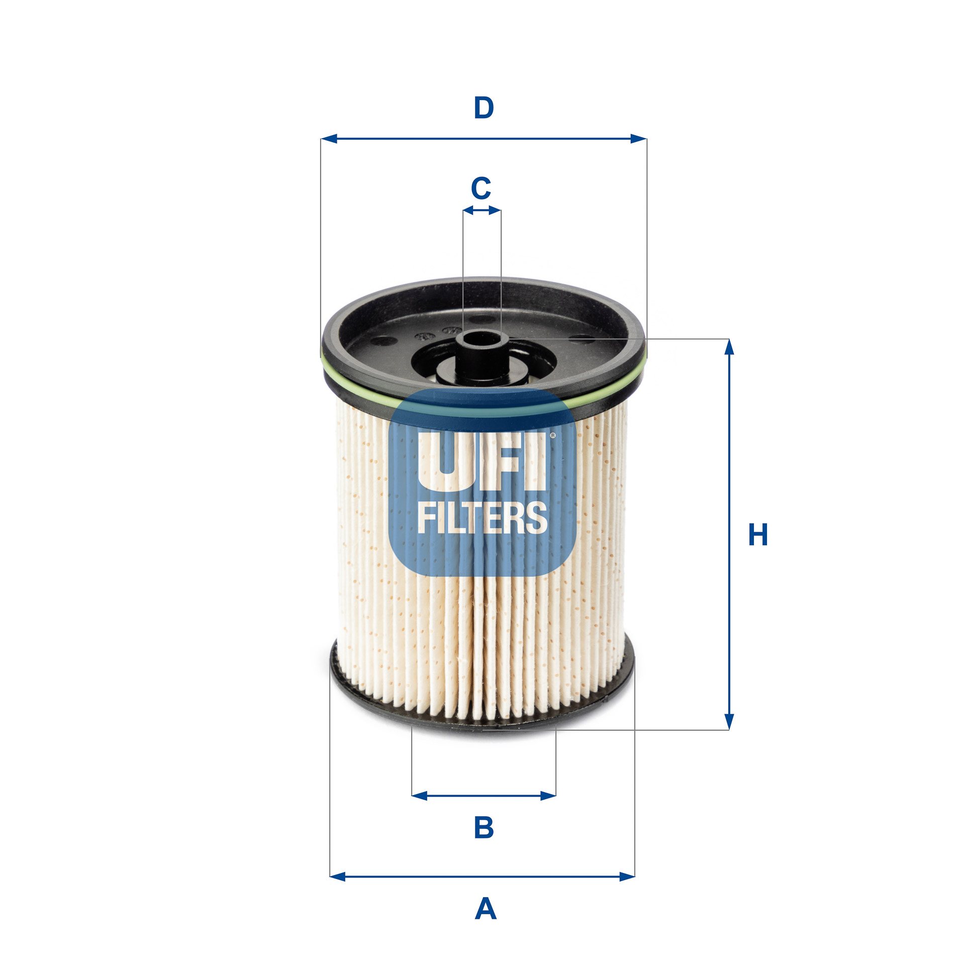 UFI Brændstof-filter 2612200 Filterindsats height_mm_209|Højde [mm]|106 outer_diameter_mm_497|Yderdiameter [mm]|88 outer_diameter_1_mm_978|Yderdiamete