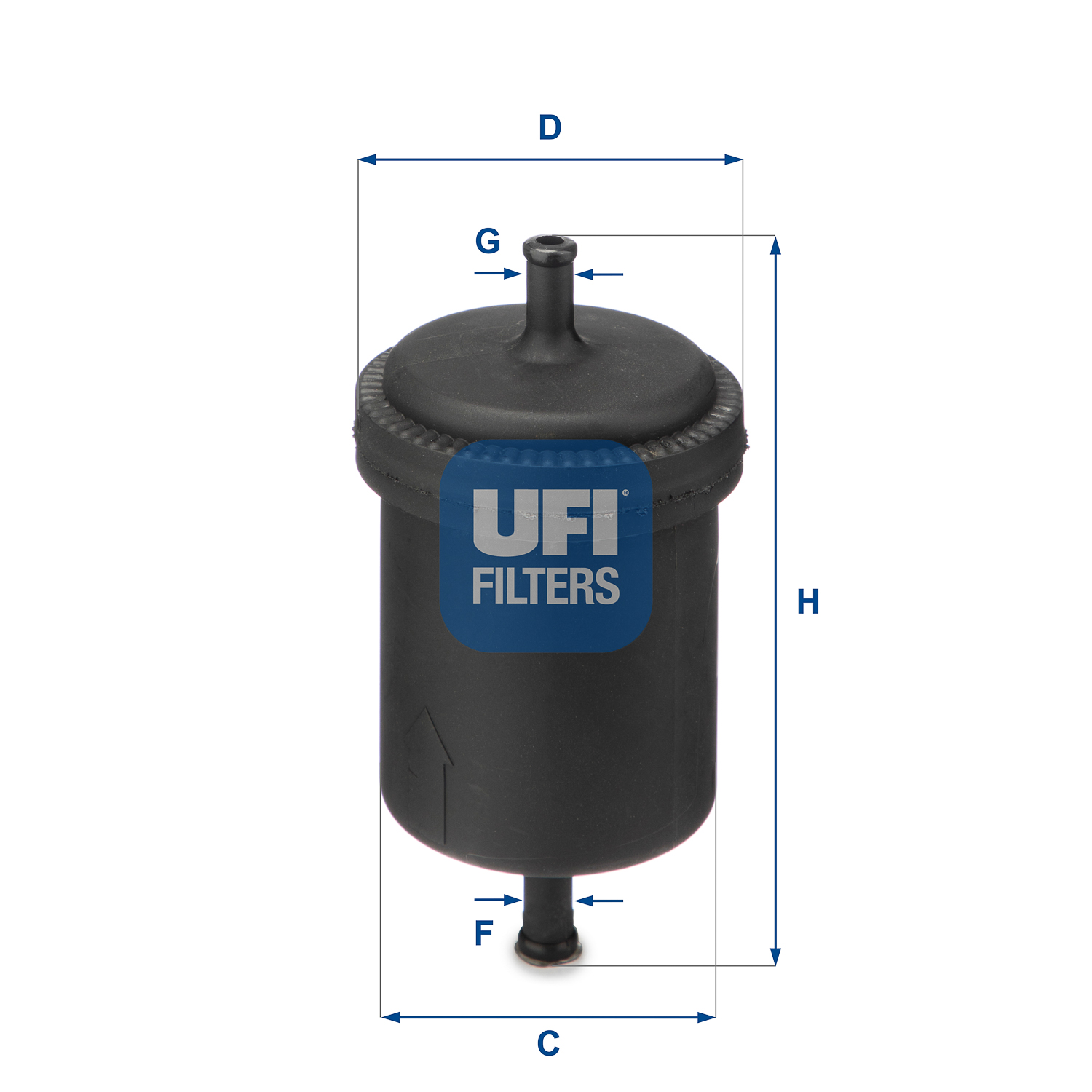 UFI Brændstof-filter 31.512.00 Filterindsats inlet__mm_916|Indgangs-Ø [mm]|8 outlet__mm_917|Udgangs-Ø [mm]|8 height_mm_209|Højde [mm]|121 outer_diamet