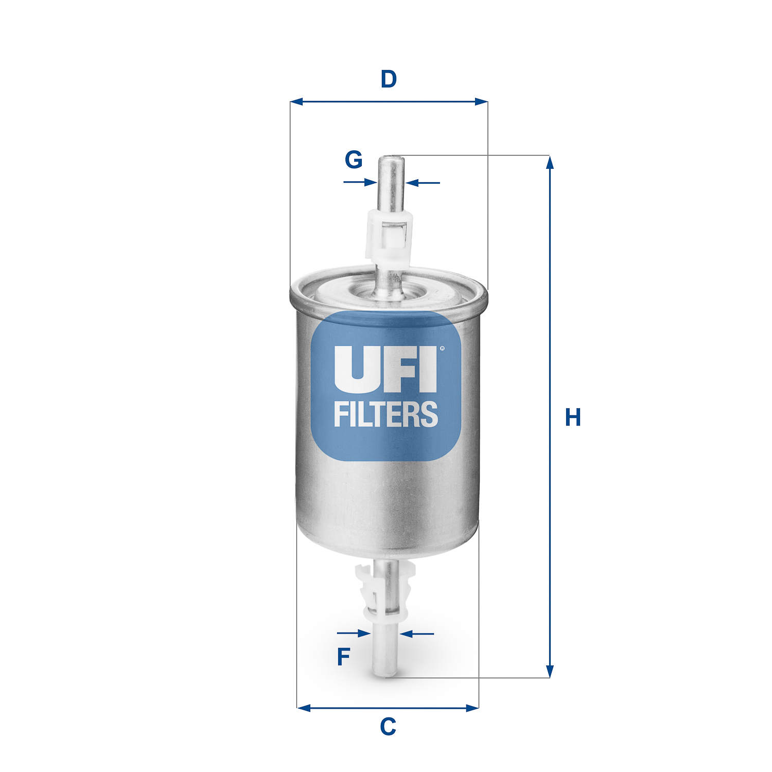 UFI Brændstof-filter 3151500 Filterindsats inlet__mm_916|Indgangs-Ø [mm]|7,9 outlet__mm_917|Udgangs-Ø [mm]|7,9 height_mm_209|Højde [mm]|163 outer_diam