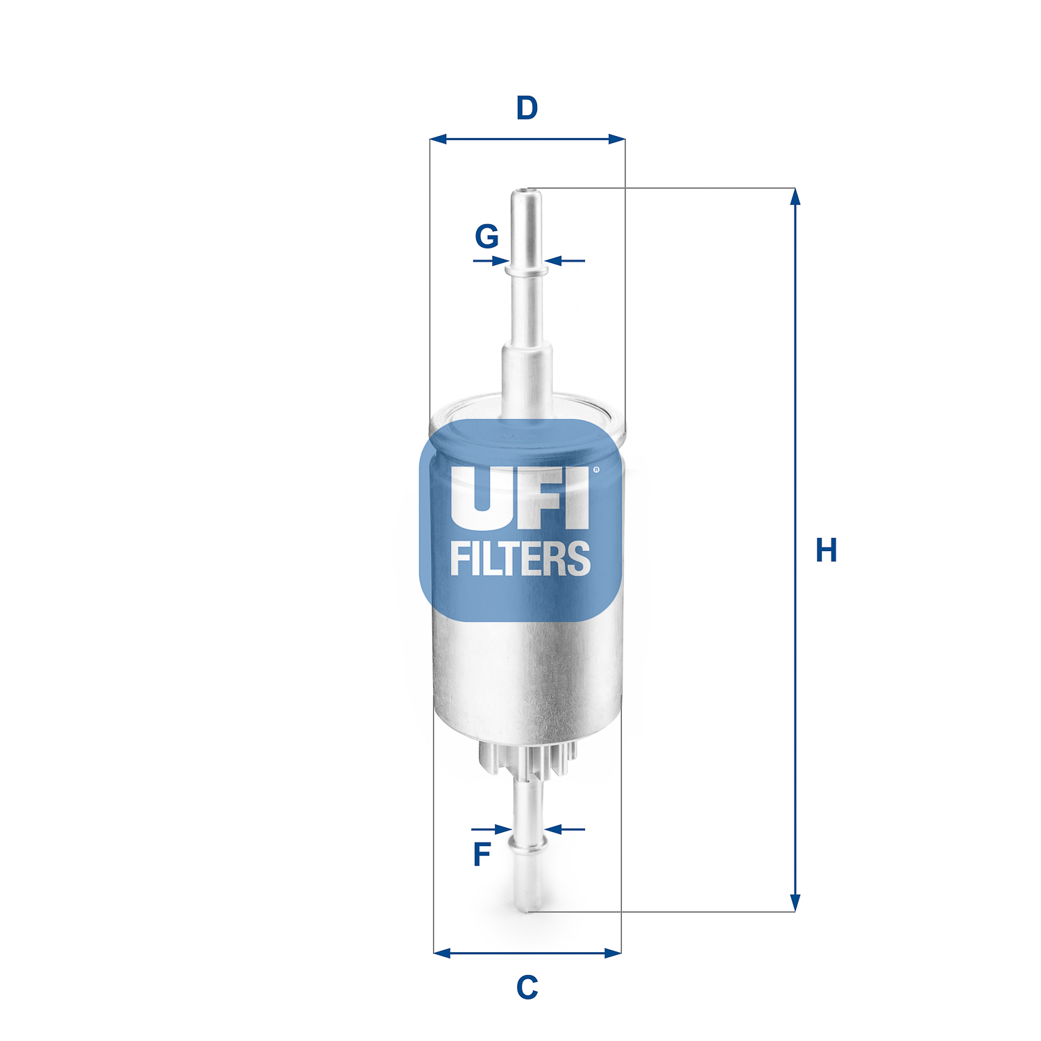UFI Brændstof-filter 3184400 Filterindsats inlet__mm_916|Indgangs-Ø [mm]|7,9 outlet__mm_917|Udgangs-Ø [mm]|7,9 height_mm_209|Højde [mm]|205 outer_diam