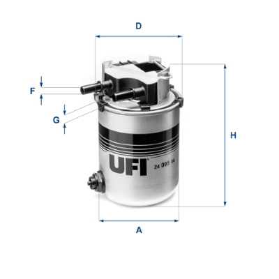 UFI Brændstof-filter 2409504 Filterindsats height_mm_209|Højde [mm]|157 thread_size_289|Gevindmål|M10 outer_diameter_mm_497|Yderdiameter [mm]|93 outer