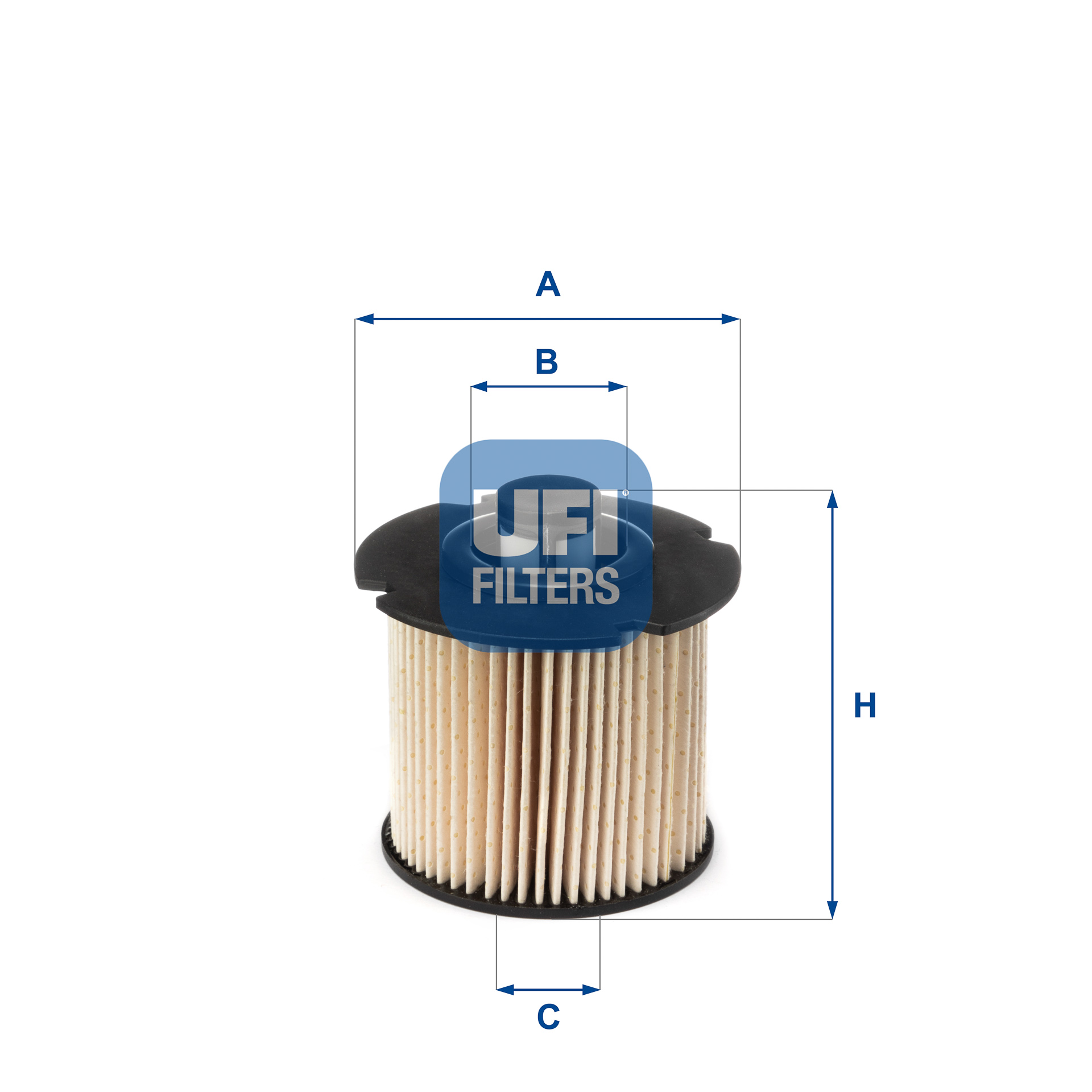 UFI Brændstof-filter 2610400 Filterindsats height_mm_209|Højde [mm]|77 outer_diameter_mm_497|Yderdiameter [mm]|65 outer_diameter_1_mm_978|Yderdiameter