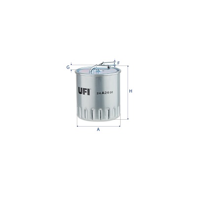 UFI Brændstof-filter 24.A24.00 Filterindsats height_mm_209|Højde [mm]|122 outer_diameter_mm_497|Yderdiameter [mm]|87 thread_size_entry_1471|Gevindmål